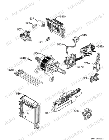 Взрыв-схема стиральной машины Electrolux EWW1286HDW - Схема узла Electrical equipment 268